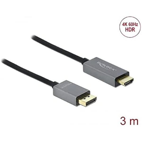 Aktiv kabel DisplayPort 1.4 till HDMI - DELOCK - 3 m - 4K 60 Hz - HDR