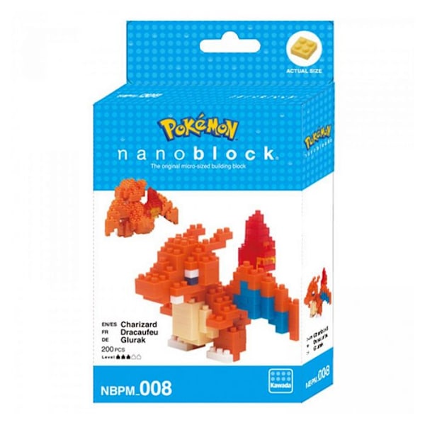 Nanoblocks - Charizard - Nbpm008 Nb Figur - Japansk VO Pokemon Building Kit Flerfärgad