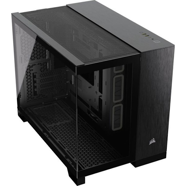 Mini Tour Chassi Micro ATX - CORSAIR - 2500X - Glaspaneler - Svart/Grå - Elegant design