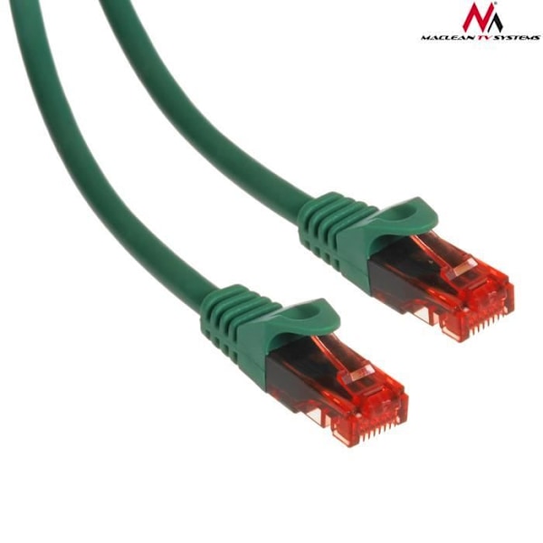 Patchkabel RJ45 Cat6 UTP Ethernet 0,5m grön Maclean MCTV-300 G