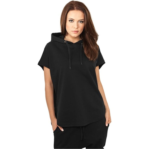 Sweatshirt med huva dam Urban Classic basic frotté svart XS