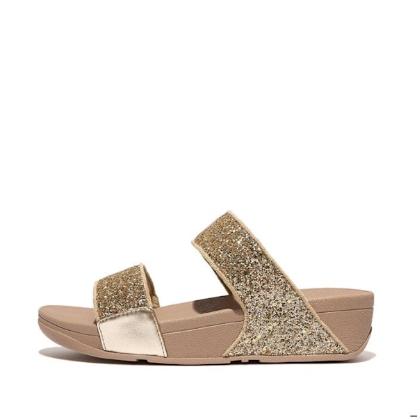 Mules med kilklack - FitFlop - Lulu Slide - Svart - Microwobbleboard-sulor - Glittrande paljetter svart glitter