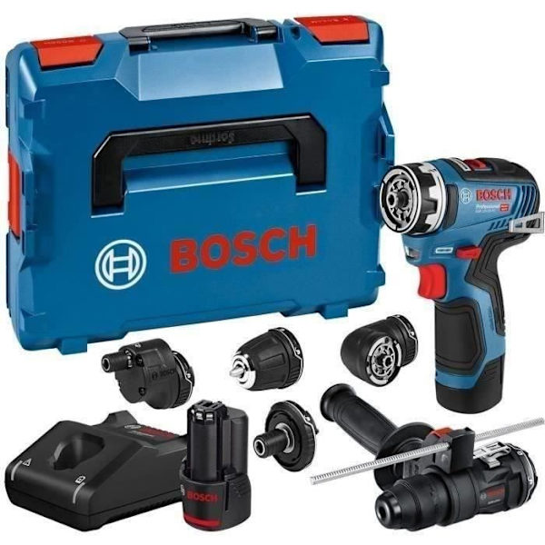 Bosch Professional GSR 12V-35 FC borrskruvmejsel + 2 3,0 Ah 12V batterier + GAL 12V-40 laddare - Vridmoment 35Nm - 06019H3008
