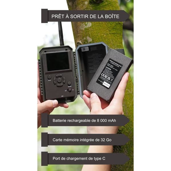 Jaktkamera - GARDEPRO - E6P Max - 64 MP - 1296P - Batteri 8000 mAh