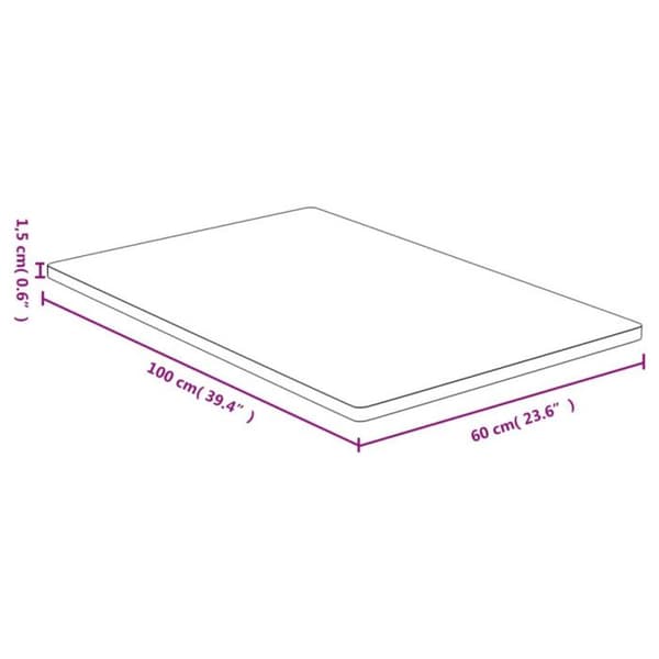 vidaXL Bordsskiva 60x100x1,5 cm bambu 352713