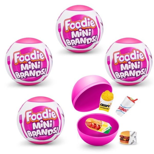 5 överraskning - 77310 - Foodie Mini Brands (paket med 4) Sonic Collectible Mystery Capsule, , 4-pack