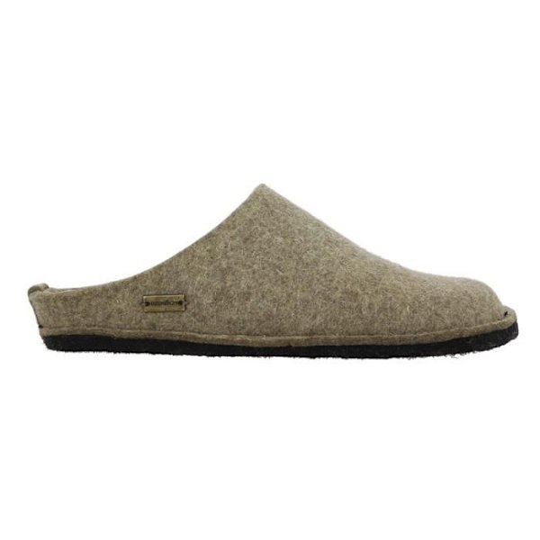 HAFLINGER FLAIR SOFT ullfilt tofflor - Beige - Platt klack - Rund tå Beige 40