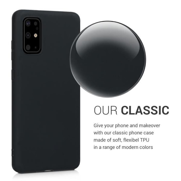 Fodral - kwmobile - Samsung Galaxy S20 Plus - Mattsvart - Fullständigt skydd - Mjuk Svart