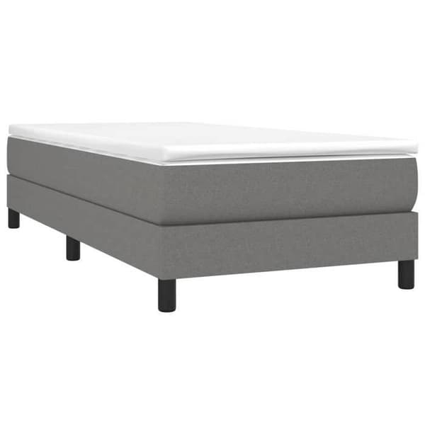 vidaXL Sängram med ribbor mörkgrå 100x200 cm tyg 3120493 Mörkgrå