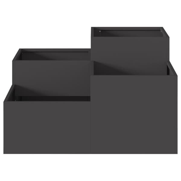Jardiniär 80x80x48 cm Svart Stål