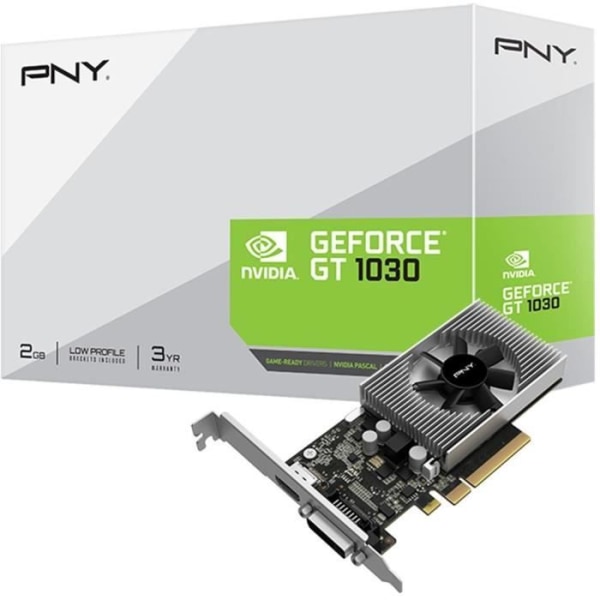 Grafikkort - PNY - GEFORCE GT1030 - 2 GB - PCIE 3.0 - (VCG10302D4SPPPB)