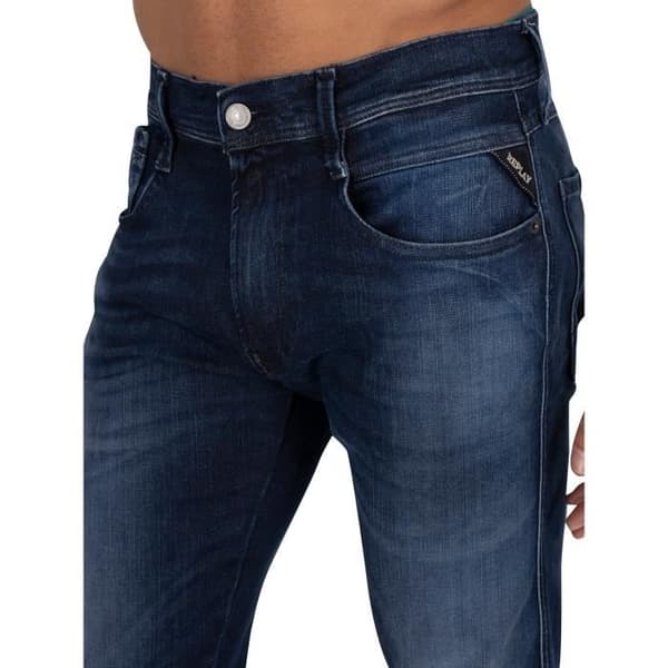 Replay Anbass Hyperflex Clouds slimmade jeans - Blå Blå 34/30