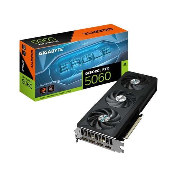 Grafikkort - GIGABYTE - RTX 5060 EAGLE MAX OC - 8GB GDDR7 - Optimal prestanda - Avancerad kylning