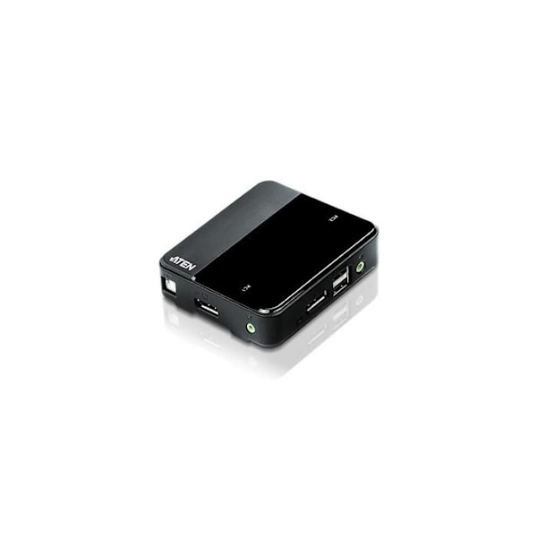 KVM-switch - ATEN - CS782DP - 2 USB-portar - UHD 4K-upplösning - Ljudstöd av hög kvalitet Svart