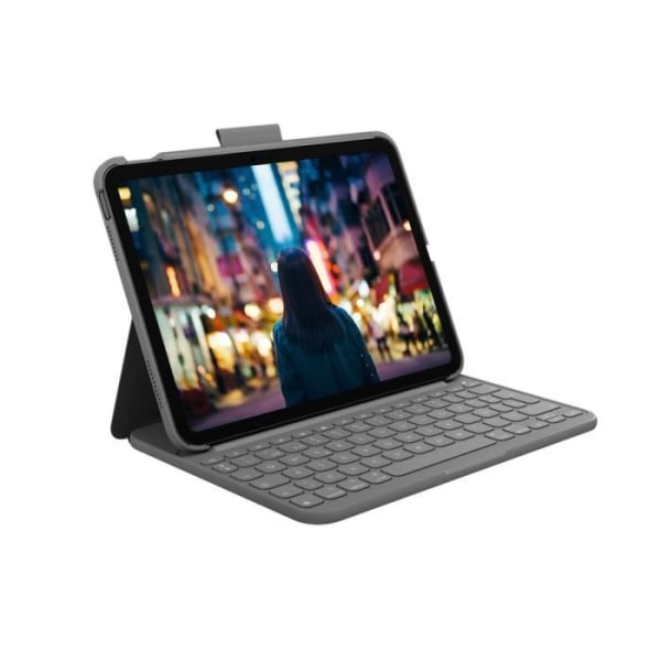 Skal för iPad + tangentbord Logitech Slim Folio Spansk Qwerty Grå