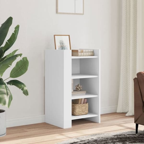 vidaXL Buffé vit 45x35x75 cm ingenjörsträ 848381