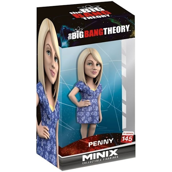 Figur - Minix - Penny - 10 cm - Inspirerad av The Big Bang Theory - Hållbar leksak blå/gul