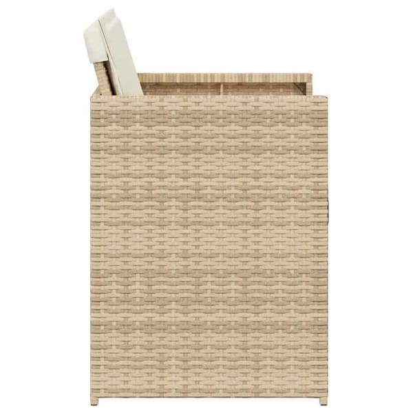 vidaXL Trädgårdsstolar med kuddar set om 4 beige flätad resin 364987