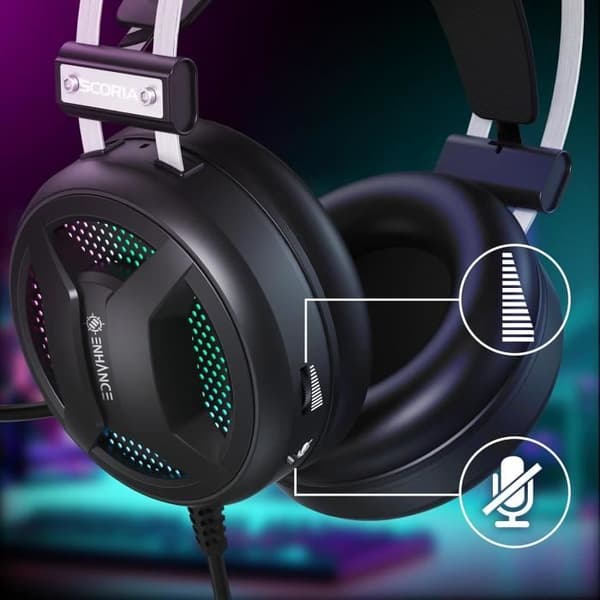 Gaming headset - ENHANCE - Scoria 2 - Virtuell Surround 7.1 - Brusreducerande mikrofon - Minnesskumkuddar