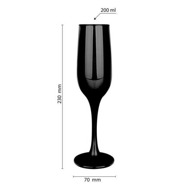 G glasmark krosno 1992 - a570562-0200-5185-25 - Glasmark Krosno Set med 6 champagneglas 0,2 l Svart 200 ml