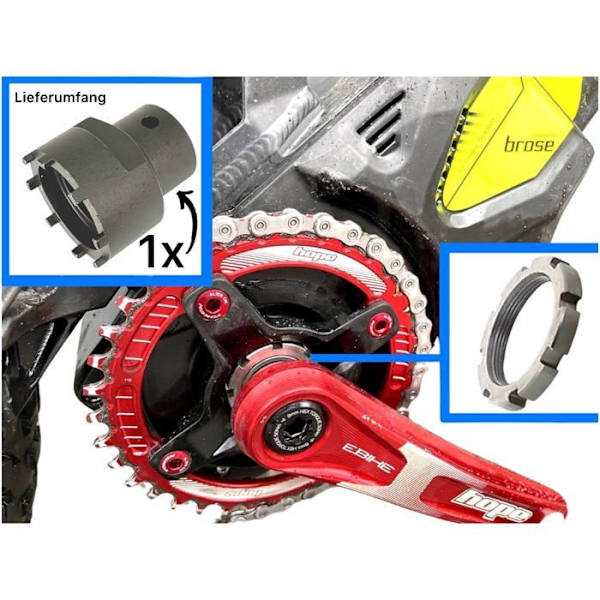 Verktyg Unior Ebike Cykellåsring Spider Service Mutter för Ebike Brose Motor Drive S/Mag, Svart