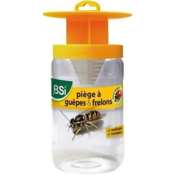 Maktig geting- eller hornetfälla - BSI - Professionell - Effektiv mot asiatiska hornet - Naturlig och återanvändbar Genomskinlig