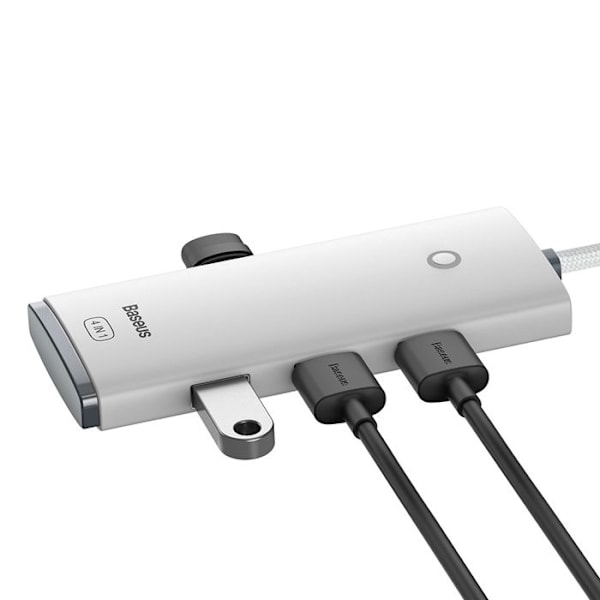 Hub Typ-C till 4xUSB 3.0, Typ-C - Serien Baseus AirJoy (WKQX030502) - Vit