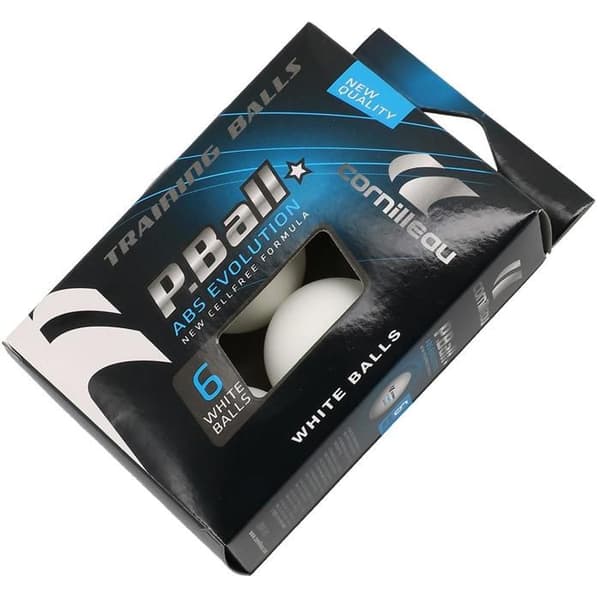 Bordtennisbollar - CORNILLEAU - P-ball abs evolution 1 - 6-pack - Vit - Standard Vit