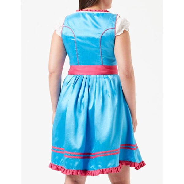 Robe Dirndline - partB01KTYAZF6 - Premium Dirndl Klänning för Speciella Tillfällen Kvinna Blå/Rosa 3