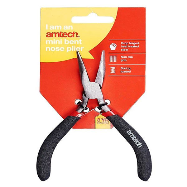 Amtech - B3190 - AM- Am-Tech Mini Lång Böjd Nos Fjäderbelastad Tång, Klar