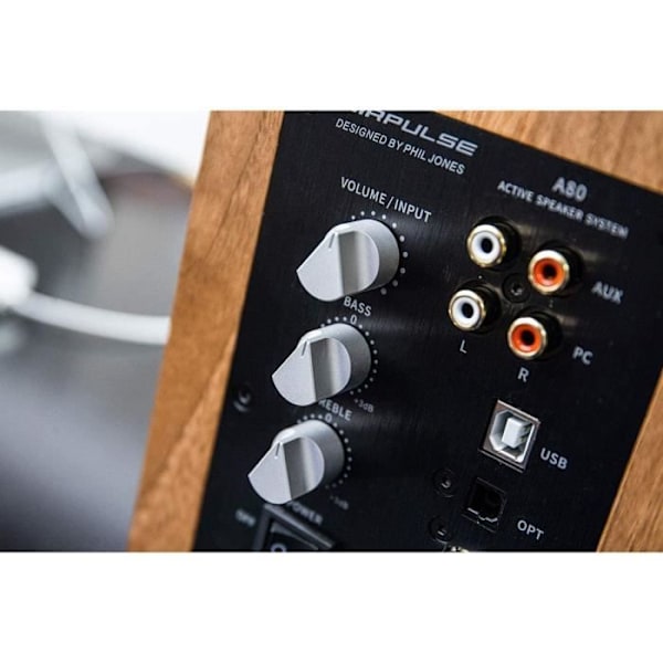 Bokhylla högtalare - Airpulse - A80 - Bluetooth - 40W - HiFi - Brun