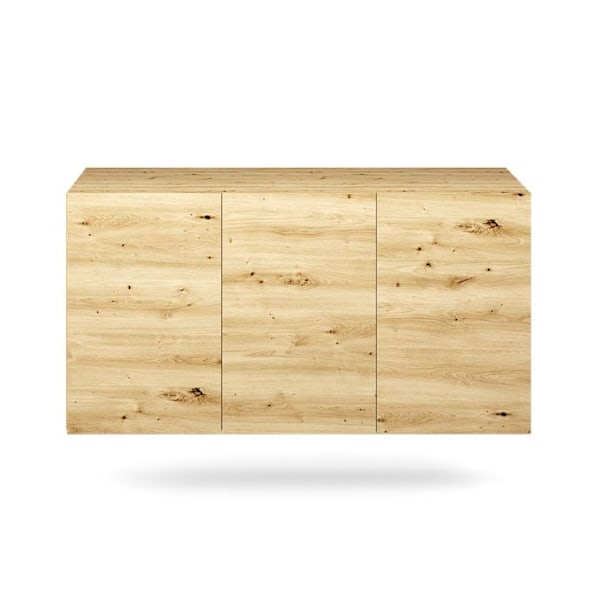 Upphängd skänk 3 dörrar 160x36x60 cm ljus ek - DALLYN Klart trä