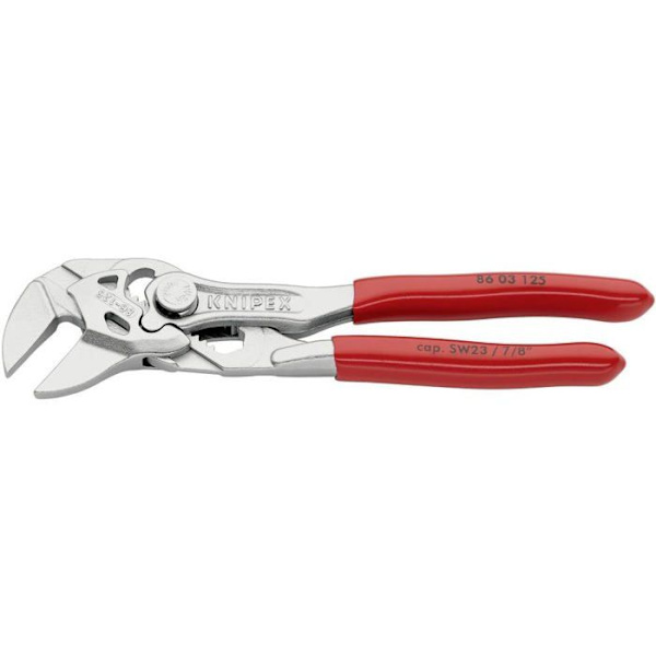 Multigrip skiftnyckel - KNIPEX - Max öppning 23 mm - Röd - Elskydd - Långt. 125 mm