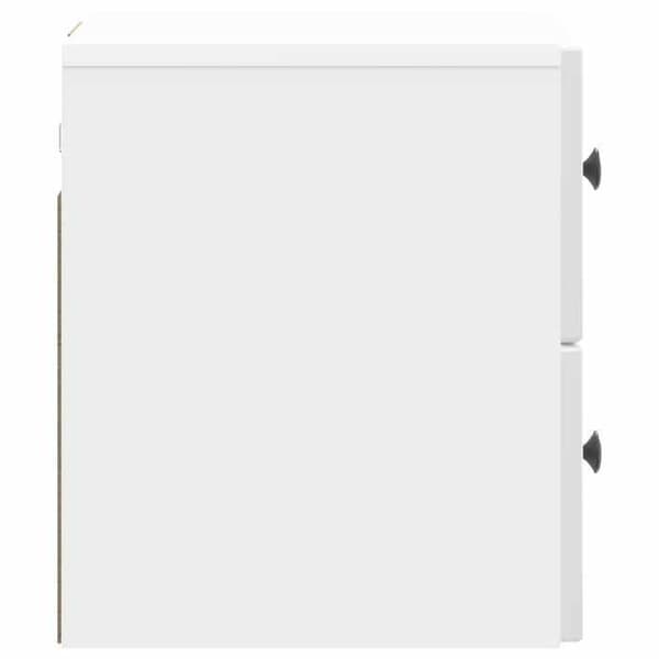 vidaXL Väggmonterad sängbord 2 st Vit glans 33 x 34,5 x 40 cm 898134