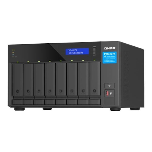 NAS - QNAP - 8-facks QuTS Hero - Intel C i5-12400 - 6 kärnor - 8 expansionsfack Svart