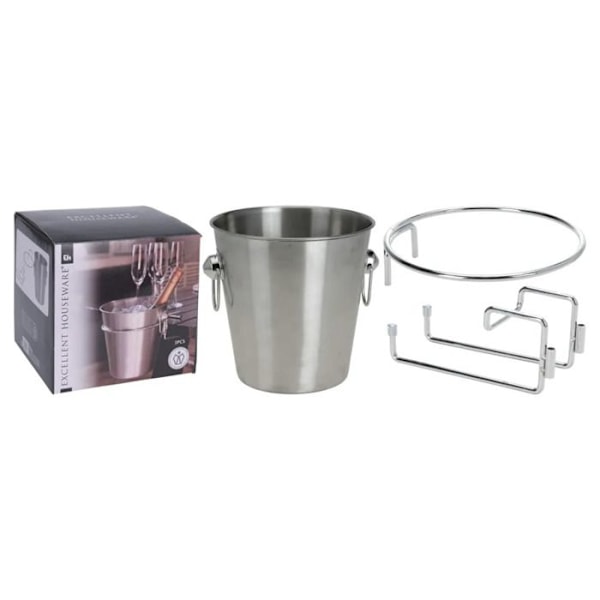 Champagnekylare - Utmärkt köksutrustning - Silverfärgad - Rostfritt stål - Stöd ingår - Unisex silver-