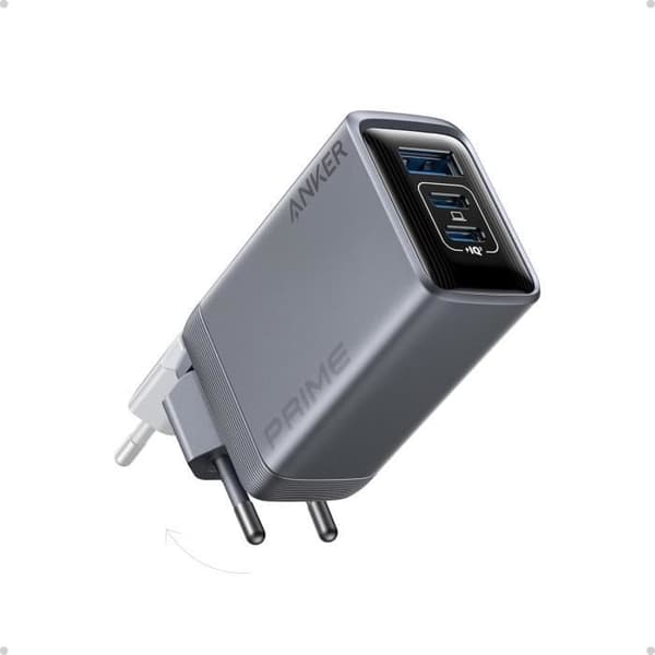 ANKER Prime GaN 100W - Kompakt och vikbar USB-C-laddare med 3 portar (2xUSB-C, 1xUSB-A)