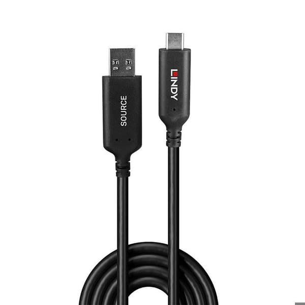 LINDY USB 3.2 Gen1 Typ A till Typ C hybridkabel 5Gbps 50m
