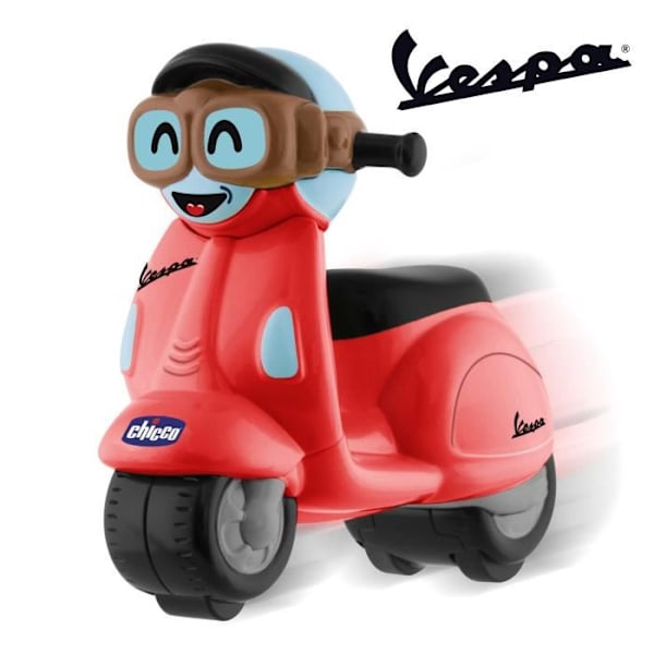 Mini Vespa Primavera Röd - CHICCO - Retrofriktionsfordon - För barn från 3 år och uppåt röd och svart