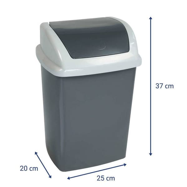 MAUL Soptunna MAULswing 10 l Plast 25 x 20 x 37 cm mörkgrå grå|Mörkgrå