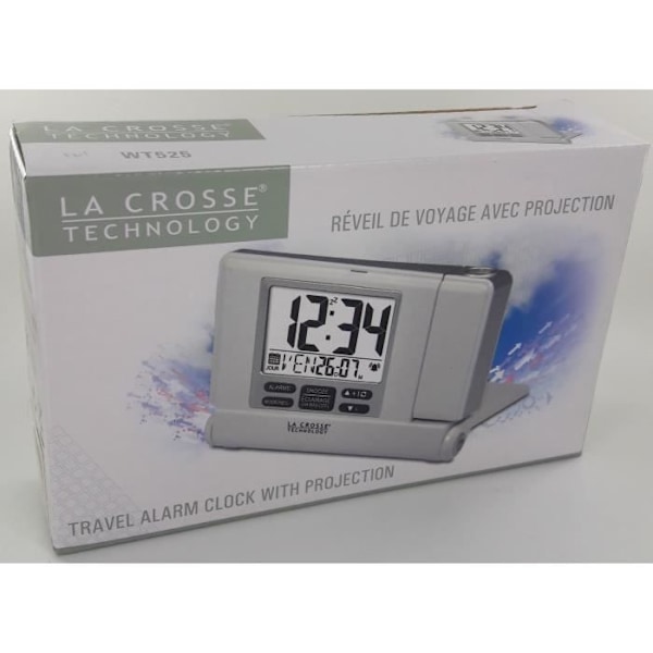 Resealarm med projektor La Crosse Technology WT525 Silver Pengar