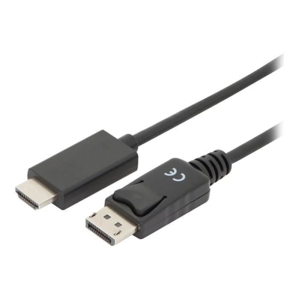 ASSMANN DisplayPort - HDMI video-ljudkabel - 2m - Trippelskärmad - Svart