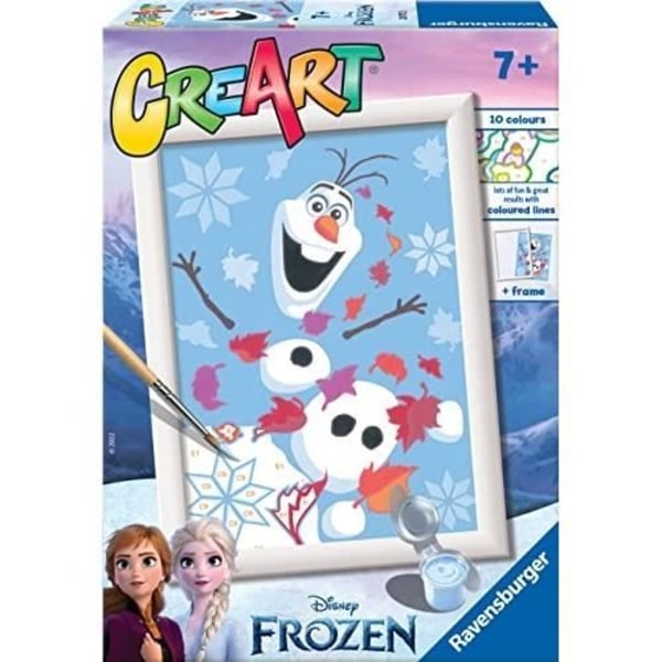 Målarset - RAVENSBURGER - Frozen Glad Olaf - Från 7 år - Vattenbaserade färger - Ram ingår Vattenbaserade färger