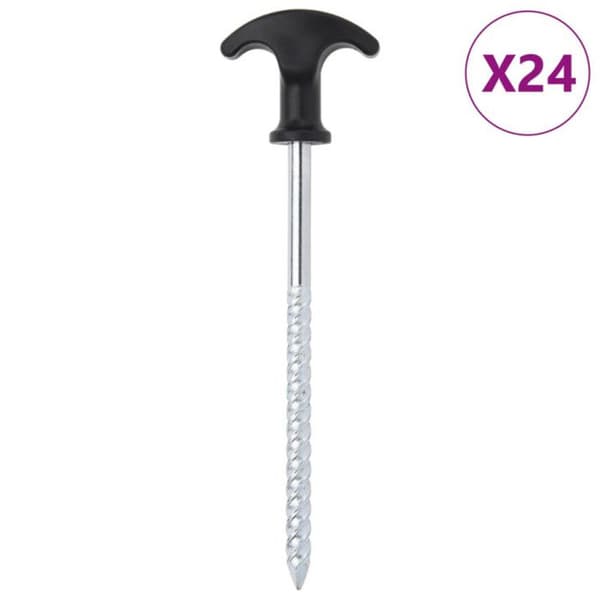 Tältspik 24 st 17 cm Ø7 mm galvaniserad stål
