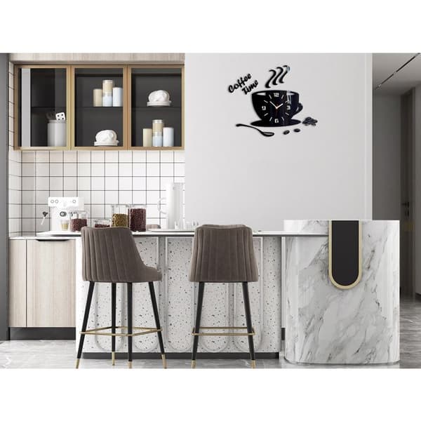 Väggklocka - Modernclock - Coffe3dBlack - 3D-effekt - 12 färger - Svart Svart