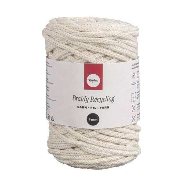 Fil Braidy - Braidy - 4mm - Elfenben - Nystan 250g - 65m Elfenbenskusten