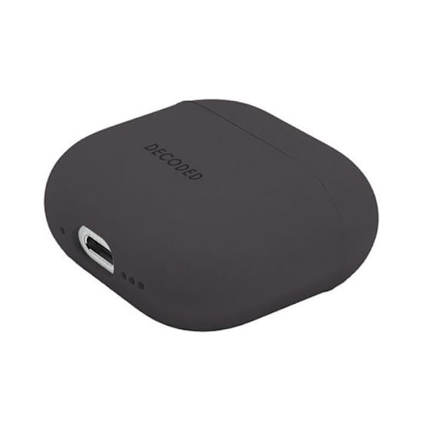 Siliconfodral för AirPods 4 med stötabsorberande design och LED-indikator Decoded Svart Svart