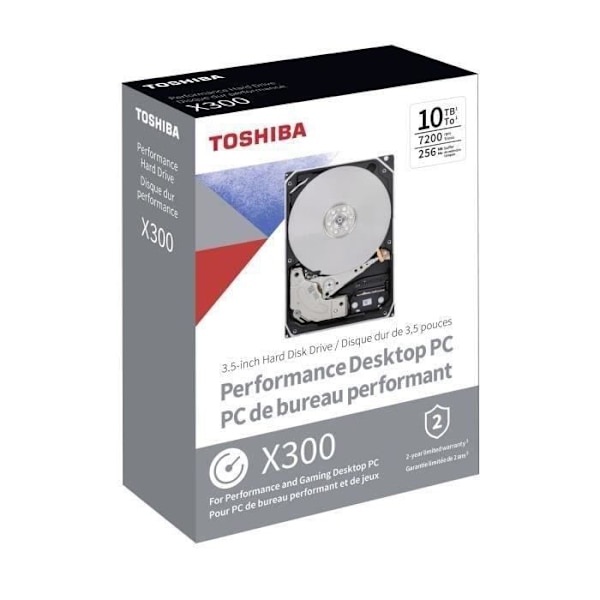 TOSHIBA X300 - Högpresterande hårddisk Intern hårddisk - 10 TB - 256 MB - 3,5" - 7200 rpm