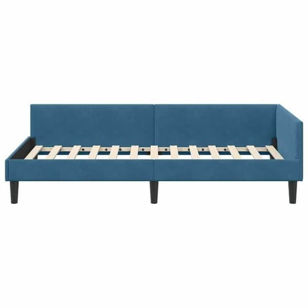 vidaXL Hörnsängram Blå 80 cm x 200 cm Sammet 42016133 Blå