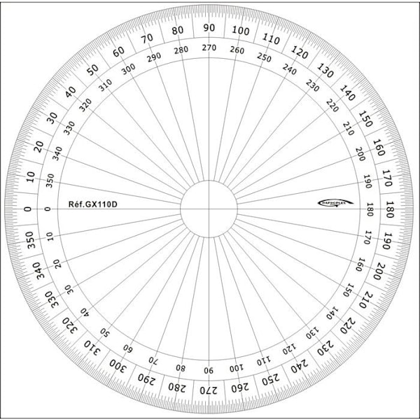 Rapportör helt cirkel grader Ø 10 cm {Färg}